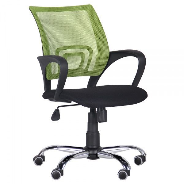 Крісло AMF Art Metal Furniture ВебХром Tilt спинка-сітка чорний/салатовий 