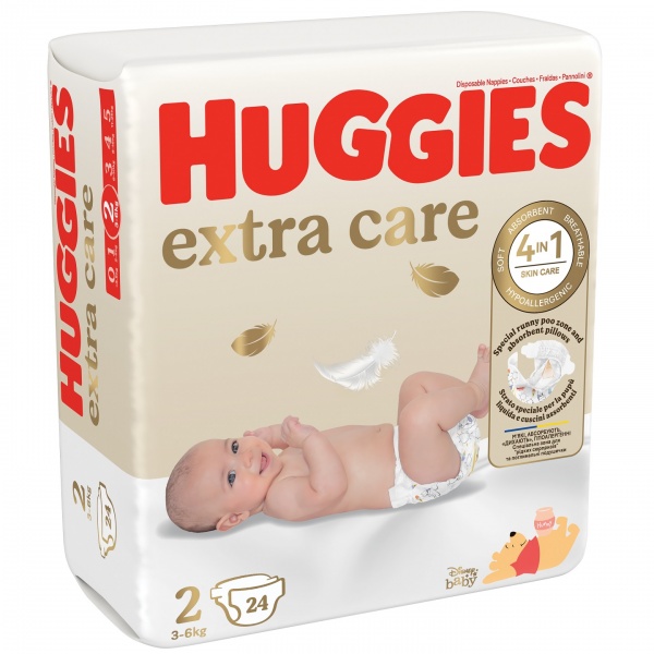 Подгузники Huggies Extra Care 2 3-6 кг 24 шт.