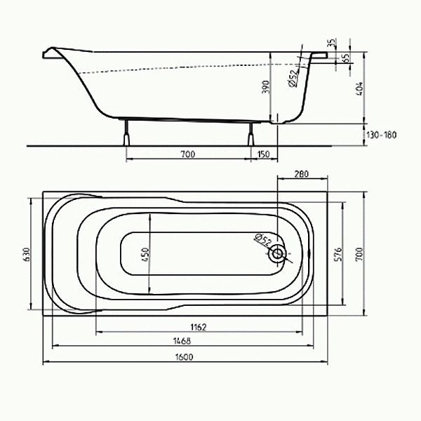 Ванна акрилова Kolo Sensa XWP3560000 160x70