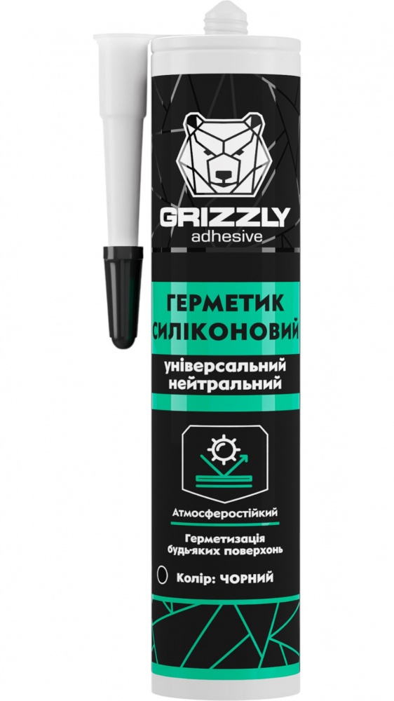 Герметик силіконовий Grizzly універсальний чорний 280 мл