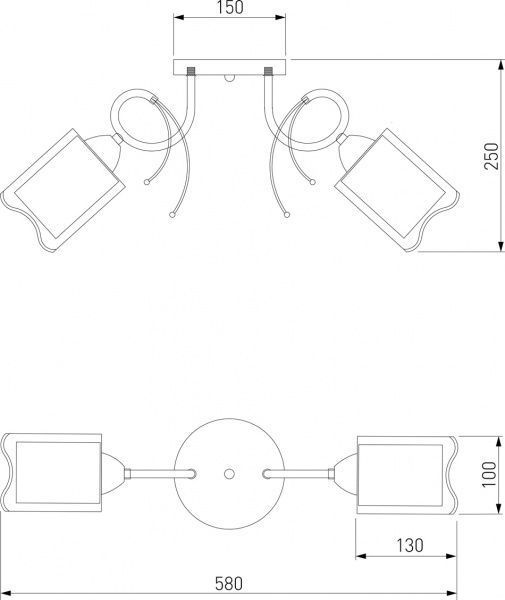 Люстра потолочная Strotskis Renee 30122/2 2x60 Вт E27 хром 