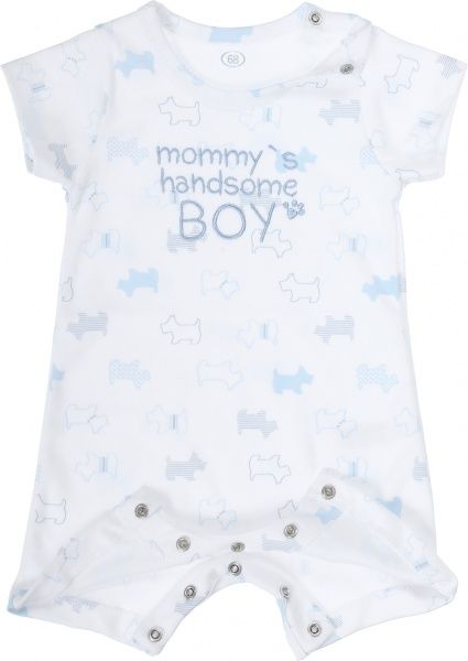 Боді дитяче Фламінго ясельне Собачки р.68 біло-блакитний 386-222-13 