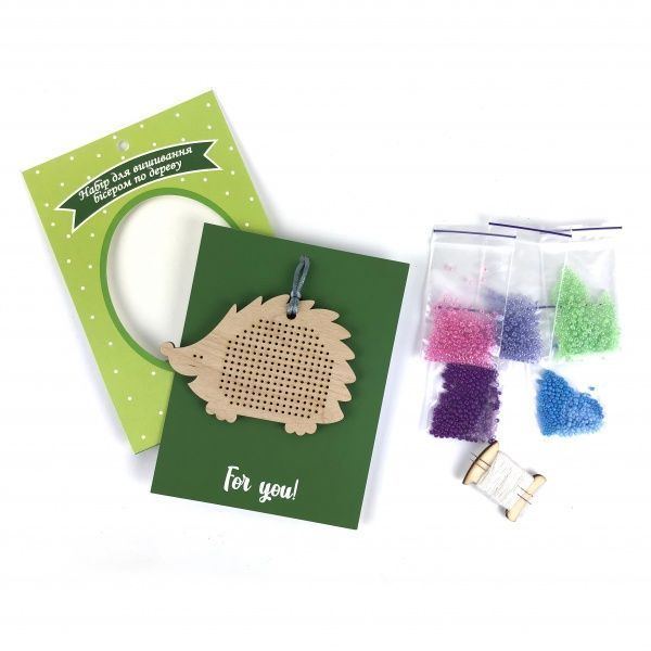 Набор для творчества Вышивание бисером по дереву Ежик Аплі-Краплі 