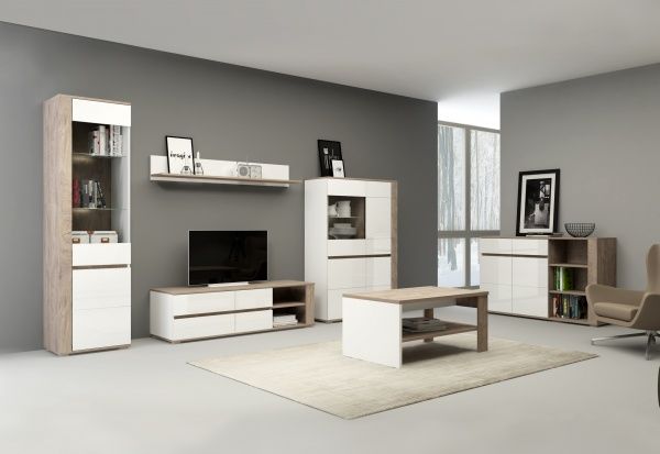 Полка Accord Ares AS13 1500x220x220 мм дуб эндгрейн/белый глянец 