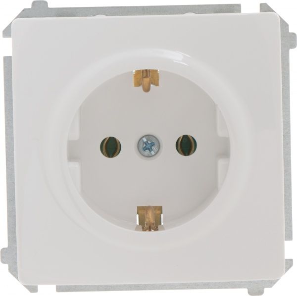 Розетка із заземленням Simon Basic без шторок білий BMGSz1.01/11