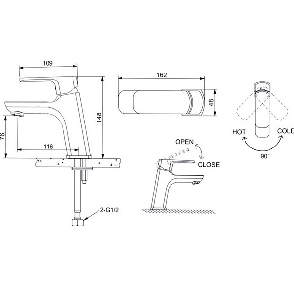 Змішувач для умивальника EGO Smart F0118901101
