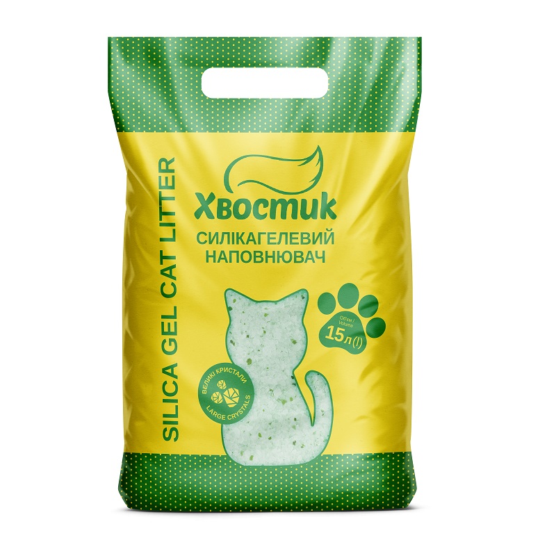 Наповнювач Хвостик силікагель із зеленими гранулами 15 л