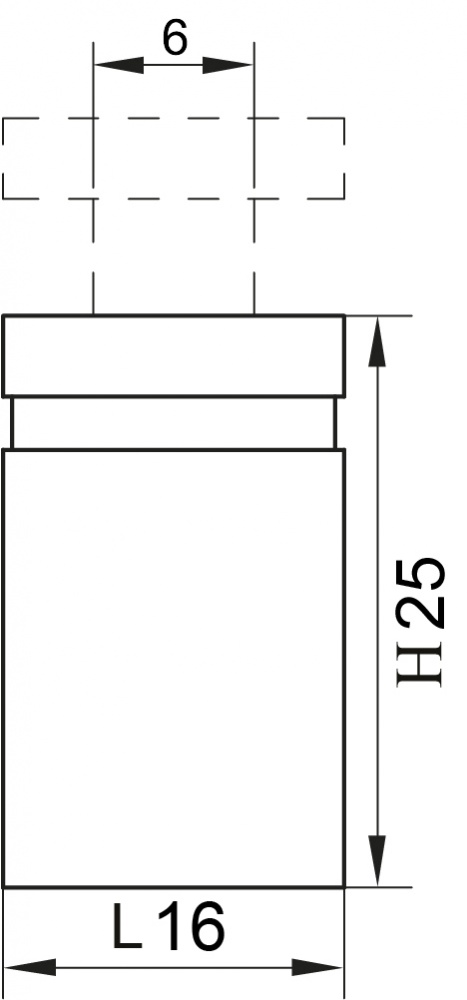 Тримач для скла дистанційний KR STK 1B 16х25 мм хром комплект 2 шт DC