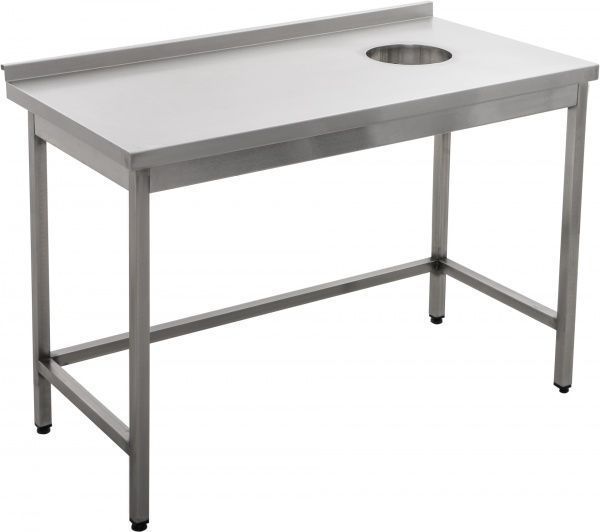 Стіл виробничий з бортиком для збору відходів Tehma 1200x600x850 мм нержавіюча сталь