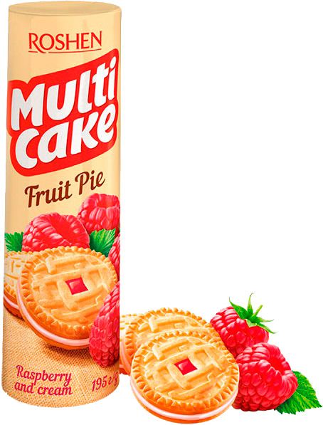 Печенье Roshen Multicake с начинкой малина-крем (4823077628672) 195 г 