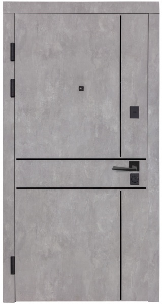 Дверь входная Булат К-8 (квадро) 540/249 wavestone grey / белый супермат 2050x850 мм левая