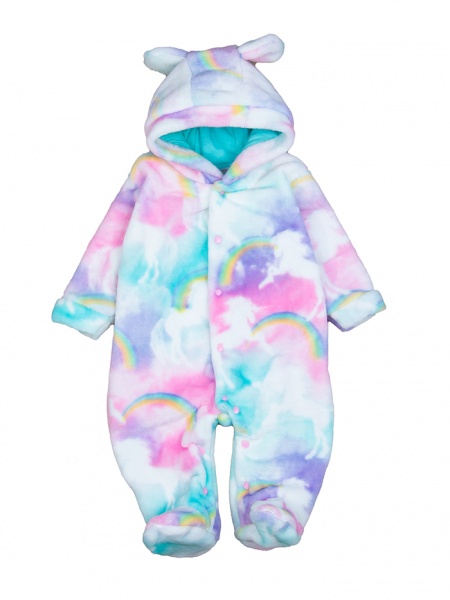 Комбинезон для девочки Маленькие люди вельсофт единорог р.62–68 разноцветный 