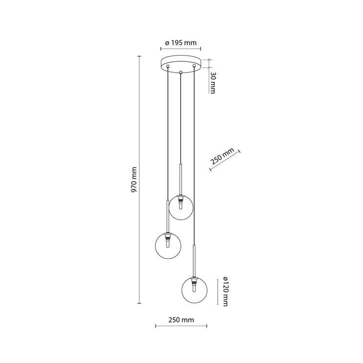 Підвіс TK Lighting NILOS 10290 3xG9 чорний