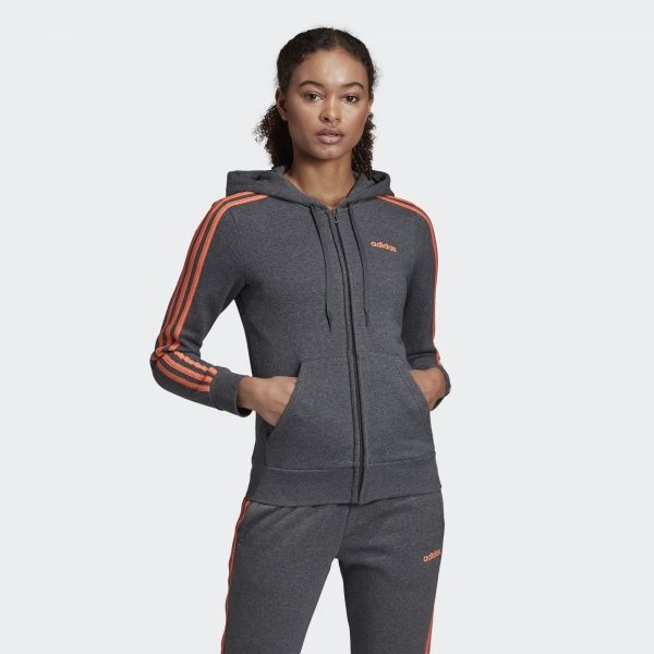 Джемпер Adidas W E 3S FZ HD FL EK5587 р. S темно-сірий