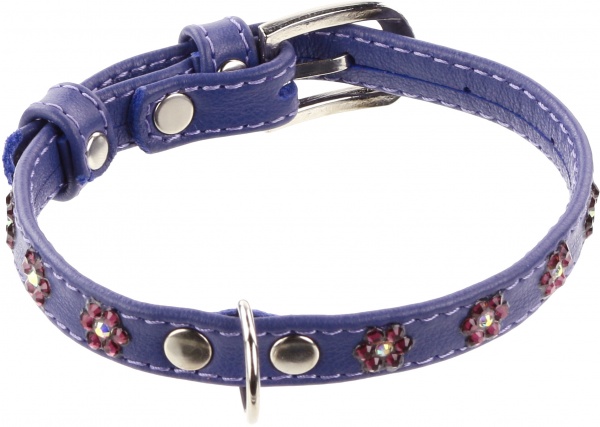 Ошейник Glamour со стразами Цветок 1,2х21-29 см 32699