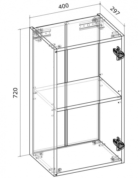 Шкаф верхний Грейд распашной (ТОП) 400x720x300 мм белый 