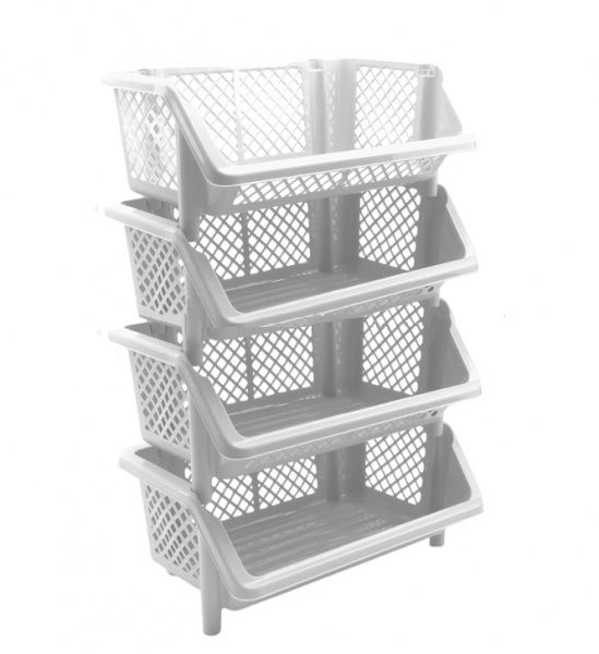 Этажерка универсальная 4-секционная 890х590х380 мм белый