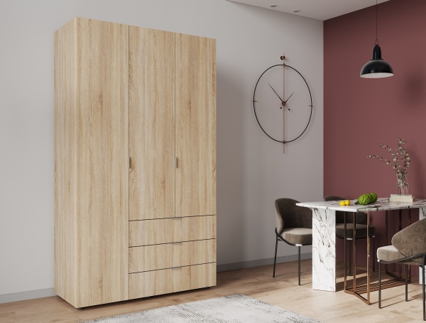 Шафа гардеробна Doros Гелар (3 дв. + 3 шух.) дуб сонома 