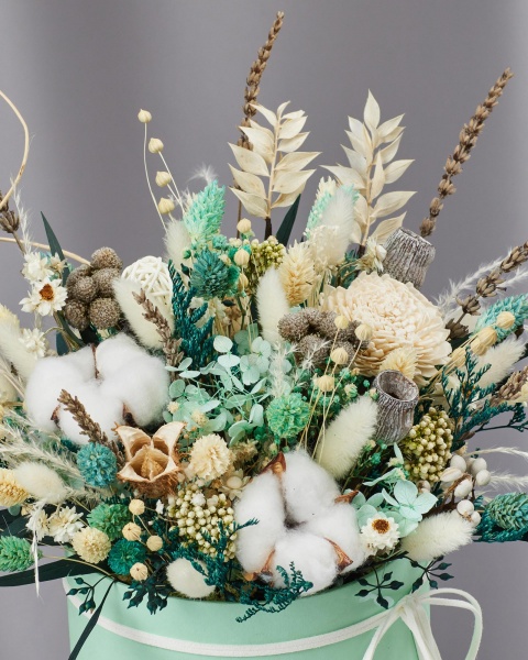 Квіткова композиція Floretta в капелющній коробці Літній світанок 17x25 см