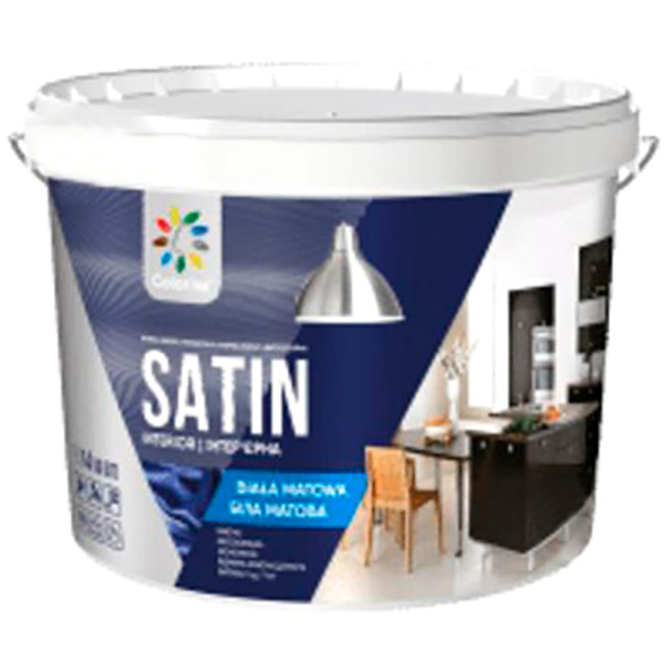 Краска интерьерная акриловая COLORINA SATIN глубокий мат белый 3,5кг 