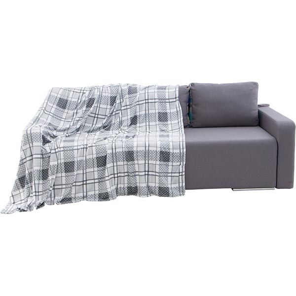 Плед микрофибра Underprice Клетка серая 200x220 см