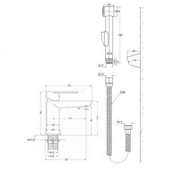 Смеситель для умывальника Deante ALPINIA BGA 027M