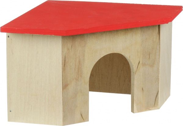 Домик Природа для грызуна угловой маленький 16/16х24,5х10,5 см