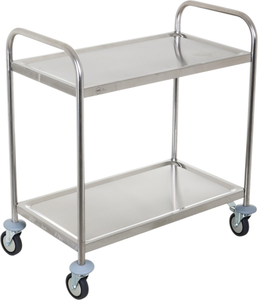 Тележка сервировочная 2 полки UFB 910x430х800 мм нержавеющая сталь