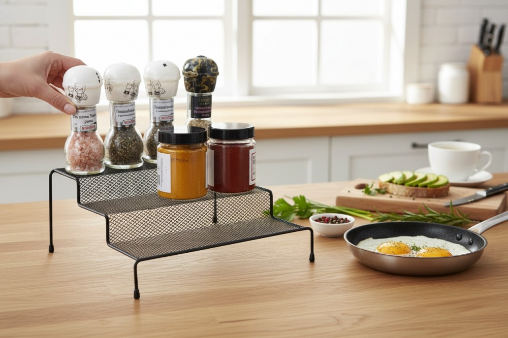 Полиця Flamberg Premium для спецій Fernie 26.5х24х12 см чорний DS15117BK