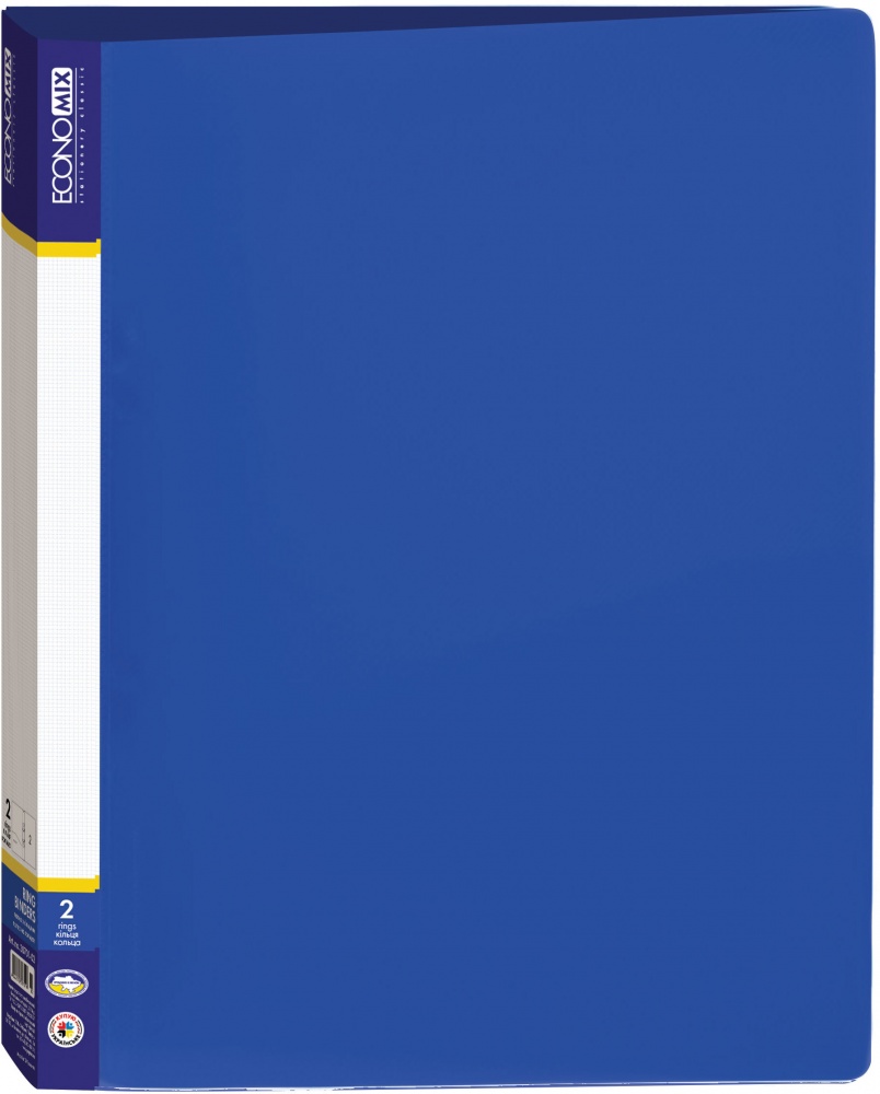 Папка пластиковая А4 на 2 кольца синяя Economix E30701-02
