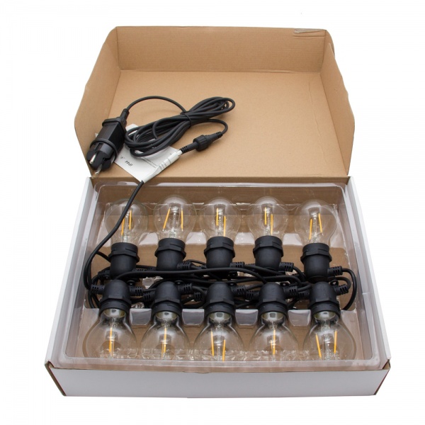 Электрогирлянда с двумя нитками (930042) филаментная (LED) 10 ламп 8,4 м 