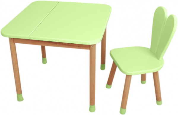 Набор ArinWOOD Зайчик салатовый (стол + стул) с боксом 04-025G-BOX 