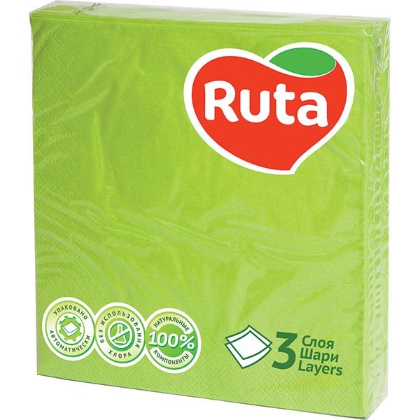 Салфетки столовые Ruta 33х33 см зеленый 20 шт.