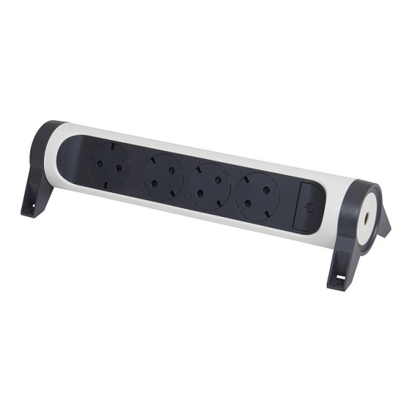 Колодка Legrand преміум 4х2К+З із заземленням 4 гн. біло-чорний 694544 