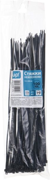 Стяжка кабельная UP! (Underprice) 3.6х300 мм 100 шт. черный 