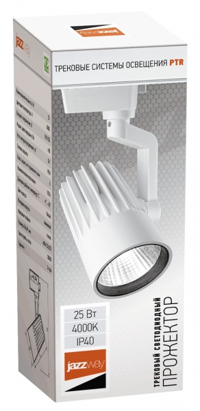 Трековый прожектор Jazzway PTR 0125-2 24° WH IP40 25 Вт 4000 К белый 5023963 