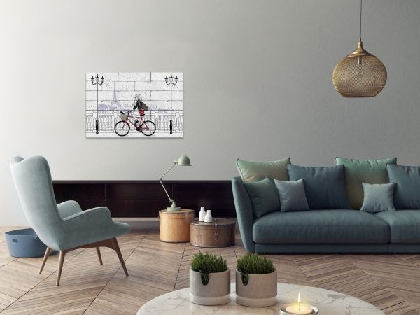 Картина гіпсова Велосипедистка 60,5x41 см BrickPrint 