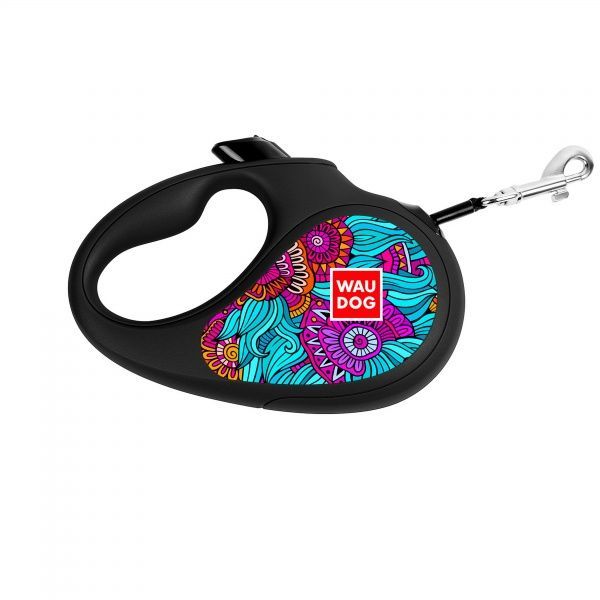 Поводок-рулетка WAUDOG с рисунком Лето M до 25 кг 5 м