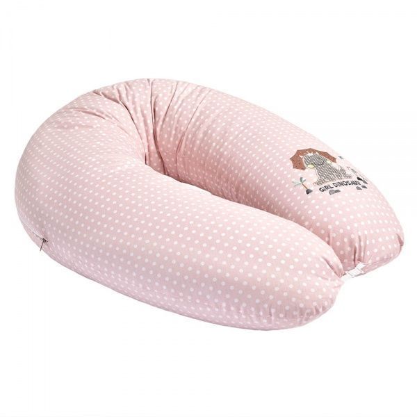 Подушка для годування Standart Dinosaur 35х200 см з карабіном Рожева IDEIA