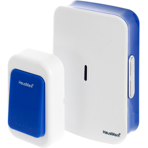 Дзвінок бездротовий HausMark білий із синім WSD-8532-BL14