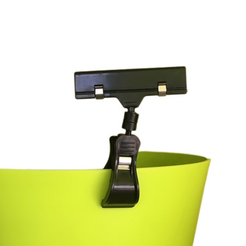 Держатель универсальный ценника на шарнире с широким зажимом чёрный пластиковый 5 шт. 