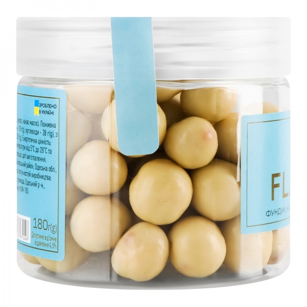 Фундук Flarino в карамели покрытый белым шоколадом 180 г 