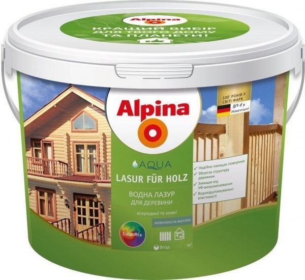 Лазурь Alpina AQUA LASUR FUR HOLZ шелковистый мат 2,5 л