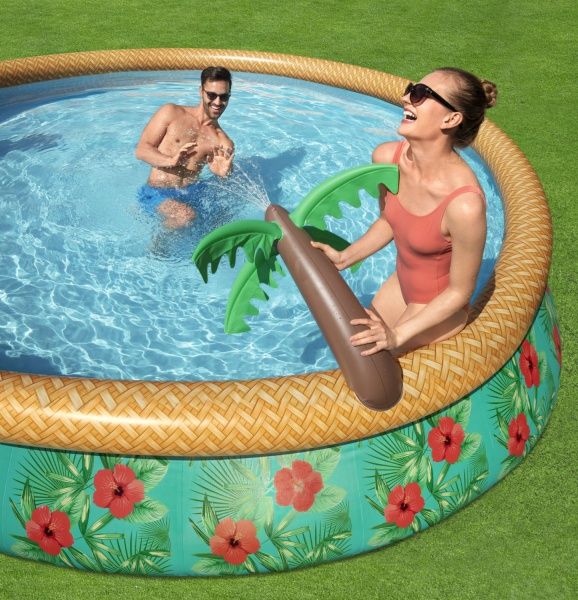 Бассейн надувной Bestway Пальмы с фильтр-насосом 457x84 см 57416