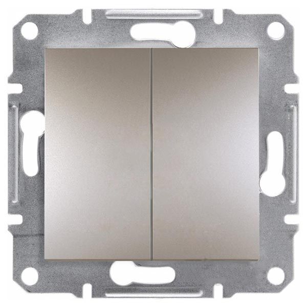 Вимикач двоклавішний Schneider Electric Asfora 10 А 220В IP20 бронзовий EPH0300169