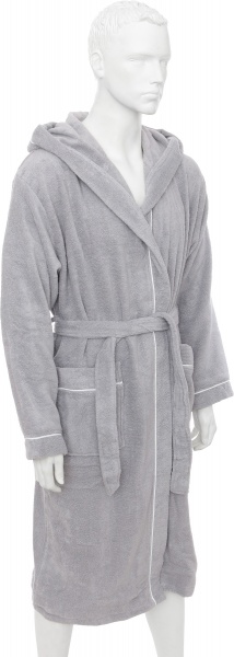 Халат махровий чоловічий La Nuit Adam з капюшоном р. M сірий 