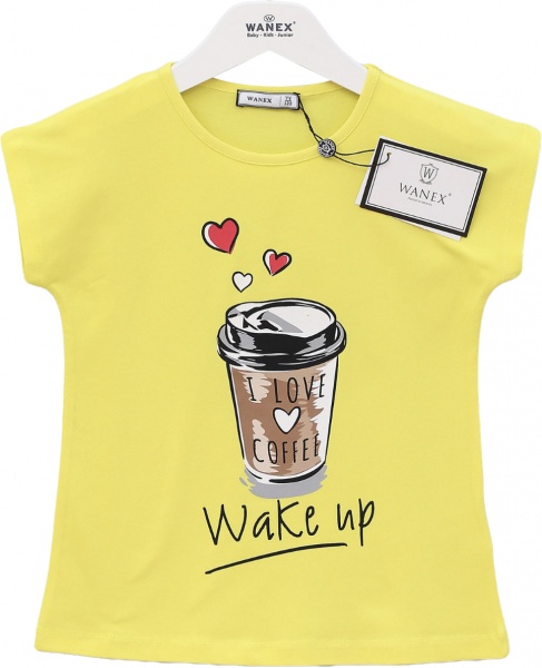 Футболка для девочек Wanex Футболки д/д ТМ Wanex 146 р. 95% бав., 5% ел.31426 р.146 желтый 