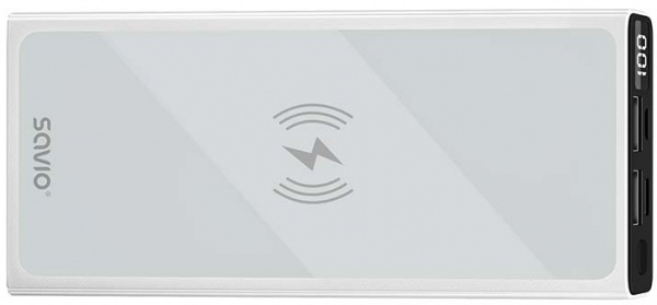 Повербанк SAVIO Wireless 15W 10000 mAh white (SAVBA-06_WV) 