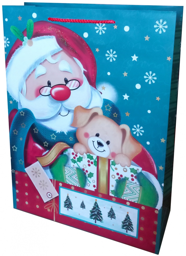 Пакет подарочный бумажный новогодний 41 смх32 см ДЕЛЮКС детские дизайны Happycom International