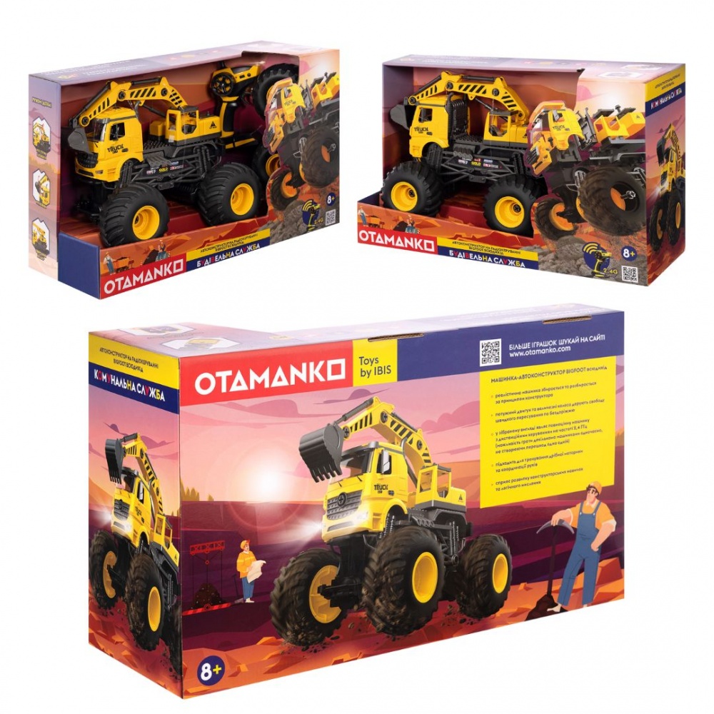 Игрушка на радиоуправлении OTAMANKO Автоконструктор BIGFOOT Вездеход Экскаватор 532.02.81